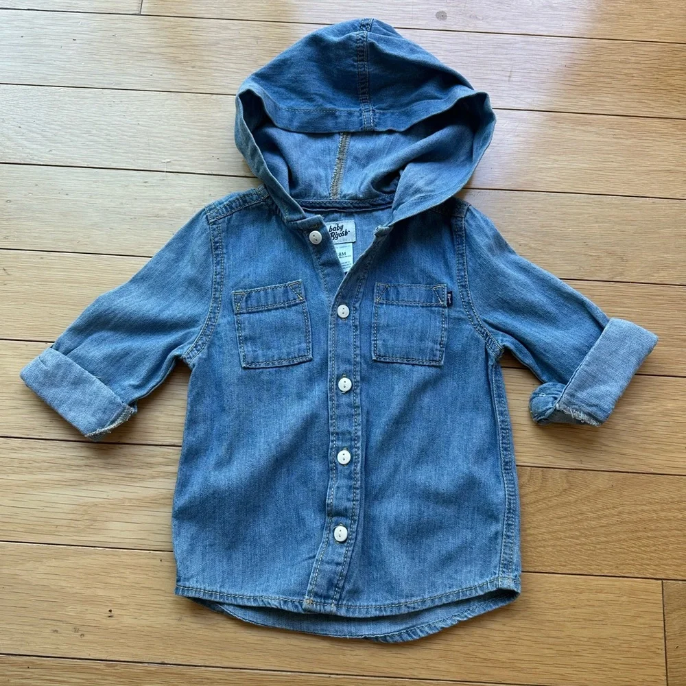 NWOT OshKosh B’gosh hooded denim shirt - size 18 months.